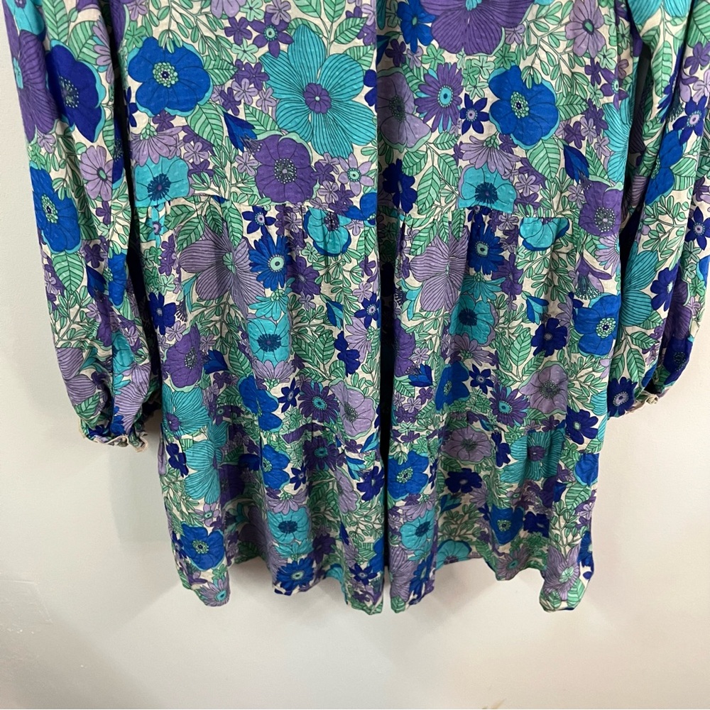 Show Me Your MuMu Blue Floral Long Sleeve Dress - Picture 13 of 15